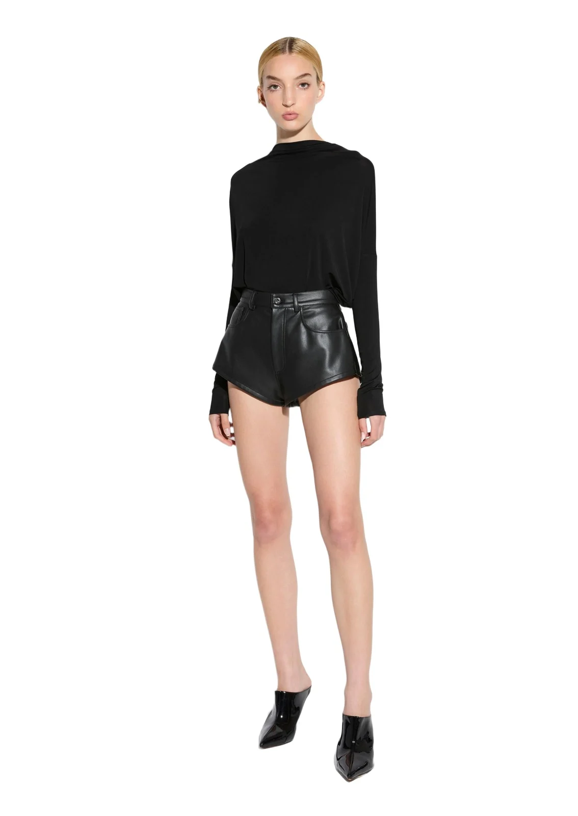 Stretch Faux Leather Mini Short Stretch Faux Leather Mini Short