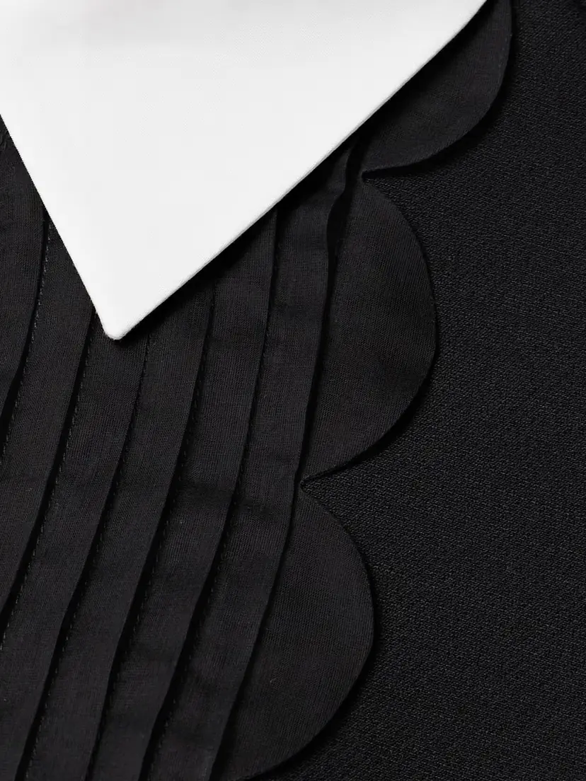 Valentino Garavani Organza-trimmed Wool And Silk-blend Crepe Mini Dress | Thumbnail 4 Valentino Garavani Organza-trimmed Wool And Silk-blend Crepe Mini Dress | Thumbnail 4