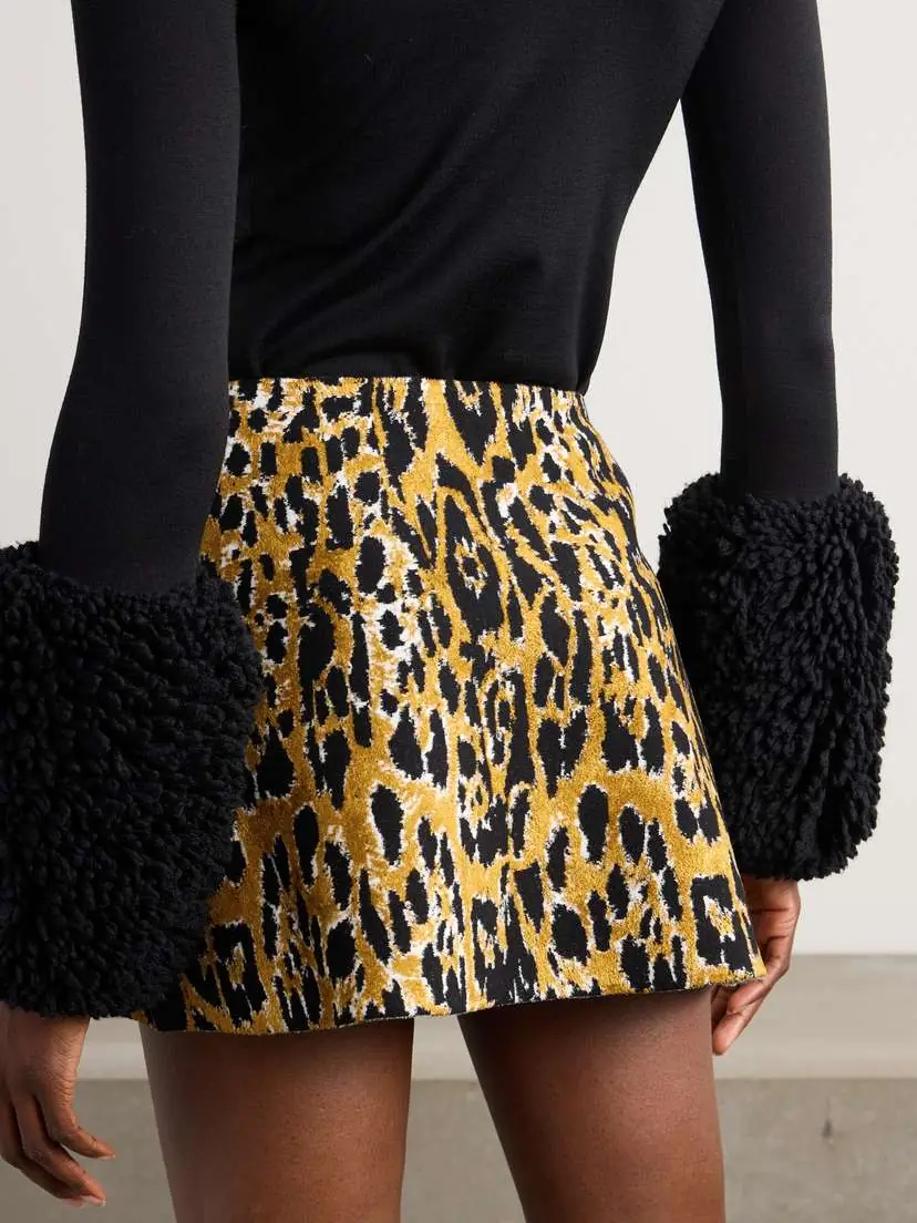 Alaïa Leopard-jacquard Mini Skirt | Thumbnail 3 Alaïa Leopard-jacquard Mini Skirt | Thumbnail 3