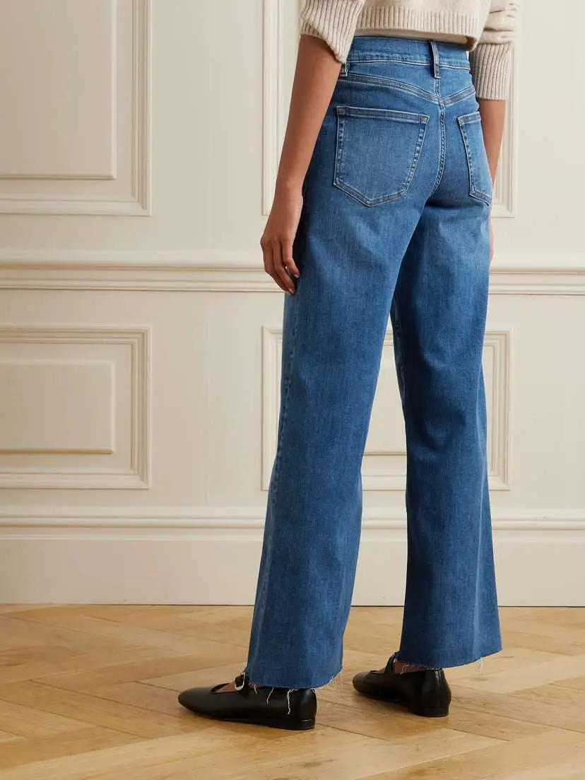 Frame Le Slim Palazzo Distressed High-rise Wide-leg Organic Jeans | Thumbnail 4