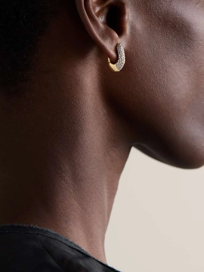 Uniform Object Shard 18-karat Gold Diamond Hoop Earrings | Thumbnail 2 Uniform Object Shard 18-karat Gold Diamond Hoop Earrings | Thumbnail 2
