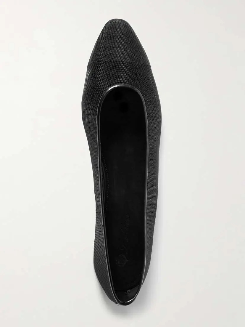 Loro Piana Primula Leather-trimmed Mesh Point-toe Flats | Thumbnail 5
