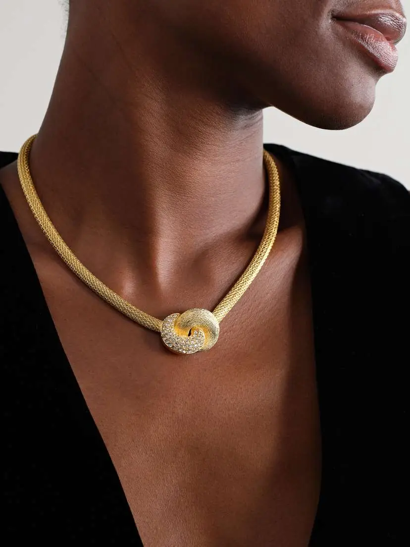 Susan Caplan Vintage Christian Dior Gold-plated Swarovski Crystal Necklace | Thumbnail 2 Susan Caplan Vintage Christian Dior Gold-plated Swarovski Crystal Necklace | Thumbnail 2