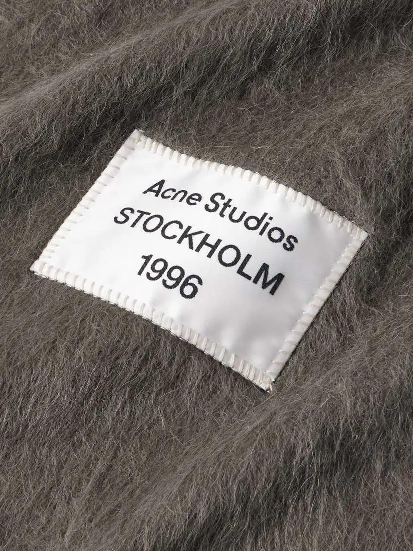 Acne Studios Appliquéd Fringed Brushed Alpaca-blend Scarf | Thumbnail 3