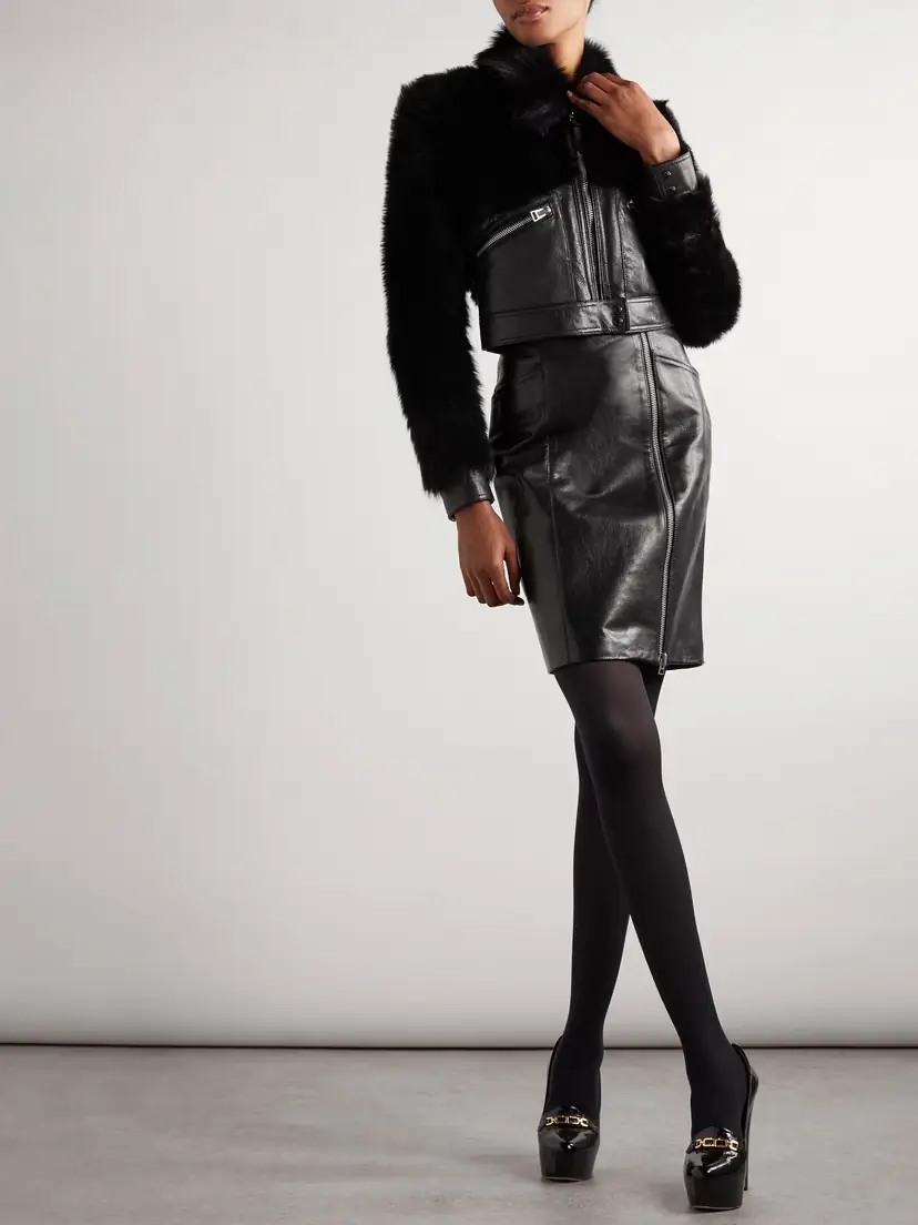Tom Ford Paneled Leather Mini Skirt | Thumbnail 2