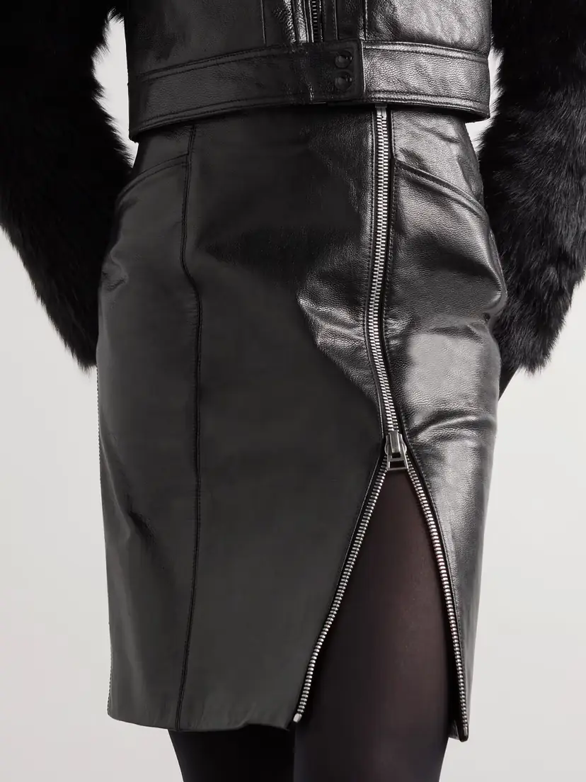 Tom Ford Paneled Leather Mini Skirt | Thumbnail 3