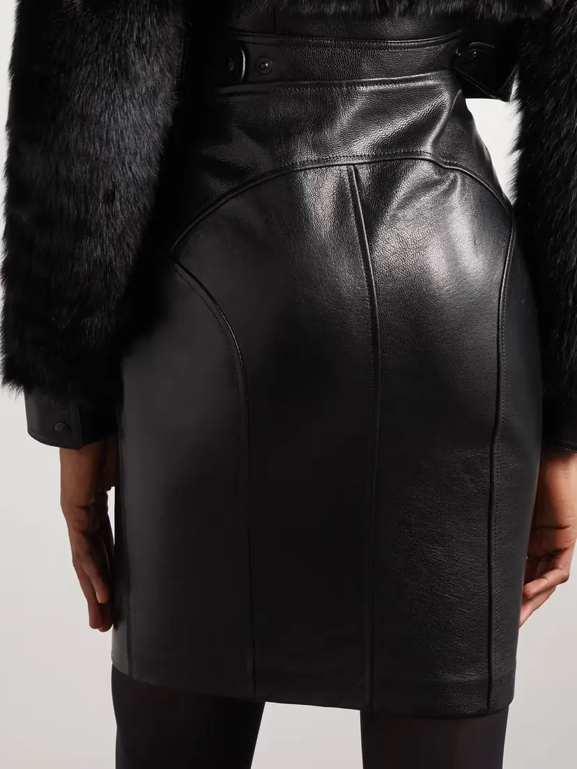 Tom Ford Paneled Leather Mini Skirt | Thumbnail 4