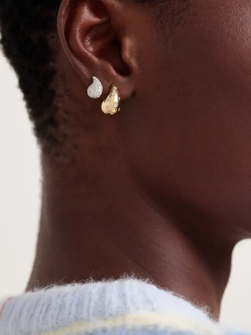 Roxanne First Happy Tears 14-karat Gold Diamond Earrings | Thumbnail 4