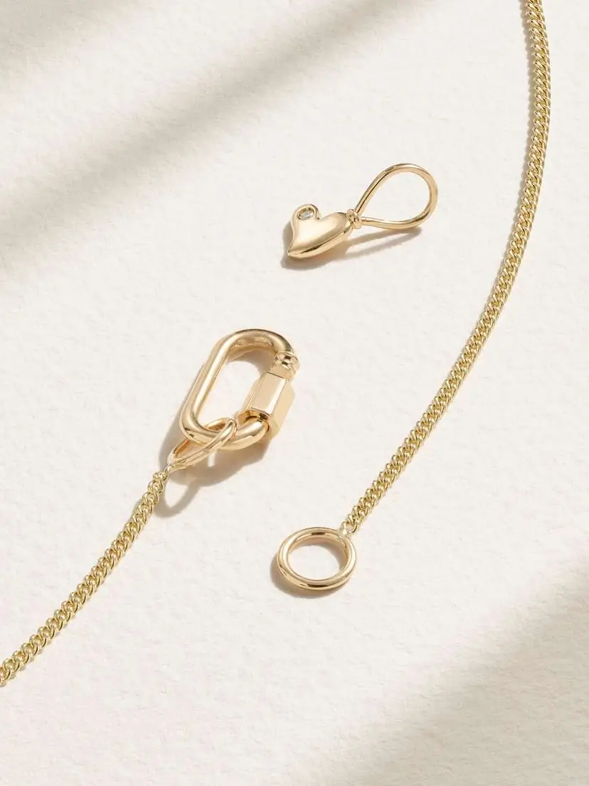 Marla Aaron Fine Curb 18-karat Gold Diamond Necklace | Thumbnail 3