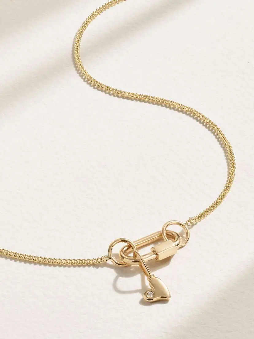 Marla Aaron Fine Curb 18-karat Gold Diamond Necklace | Thumbnail 4