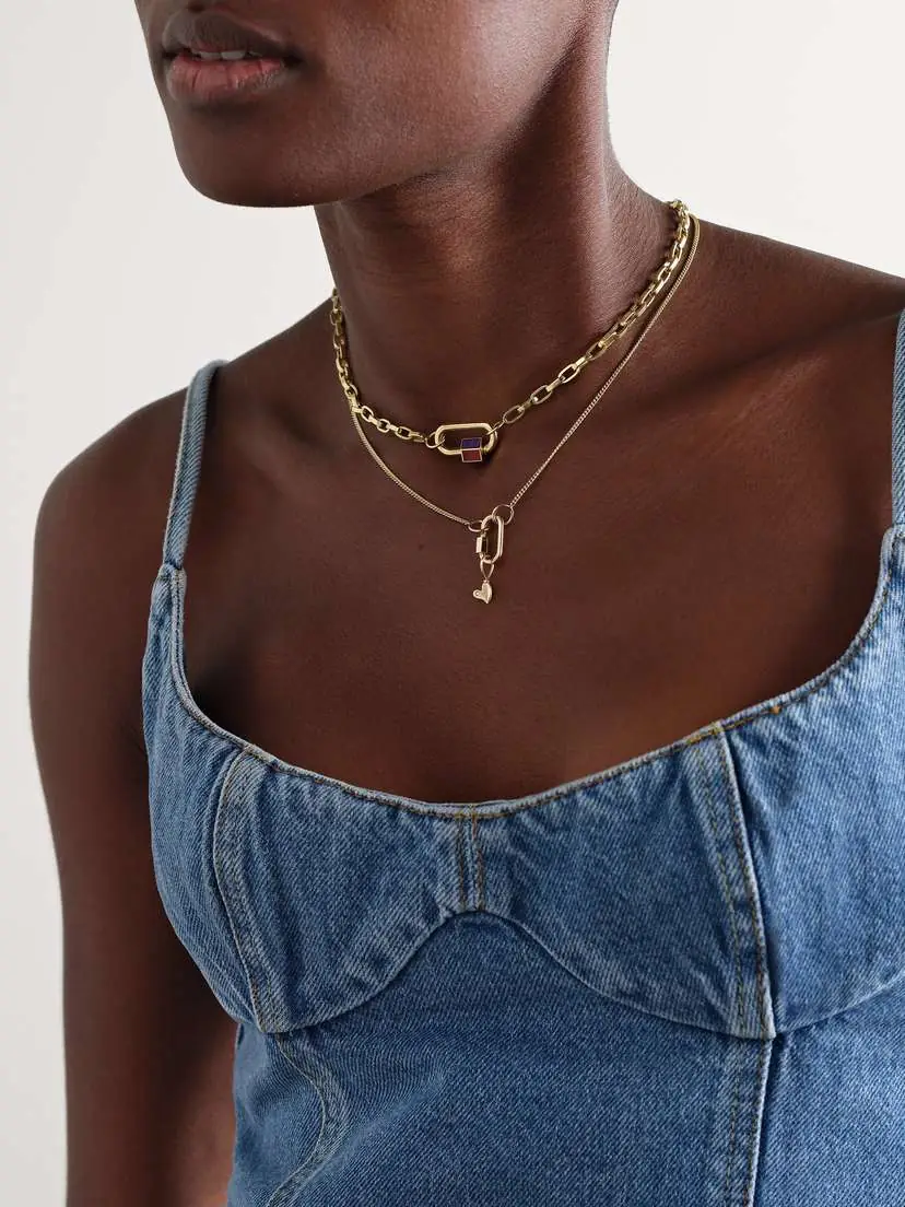 Marla Aaron Fine Curb 18-karat Gold Diamond Necklace | Thumbnail 5