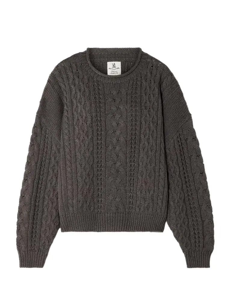 Cable-knit Cotton-blend Sweater