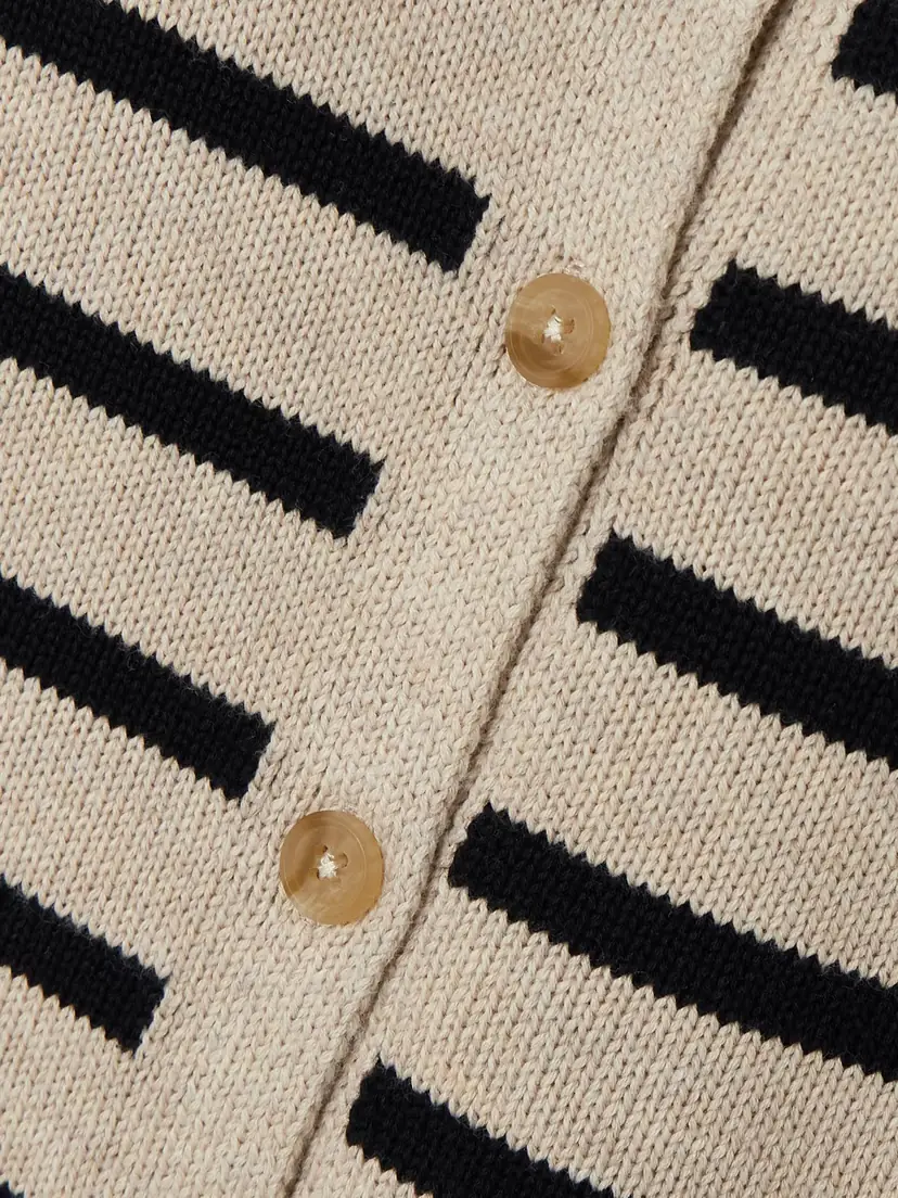 Denimist Cropped Striped Cotton-blend Cardigan - x large | Thumbnail 4