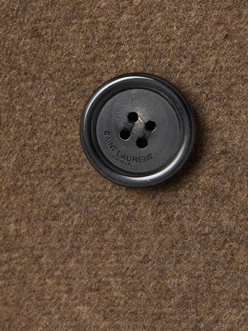 Saint Laurent Double-breasted Brushed Wool And Cashmere-blend Coat | Thumbnail 5 Saint Laurent Double-breasted Brushed Wool And Cashmere-blend Coat | Thumbnail 5
