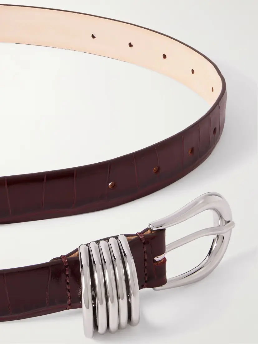Déhanche Hollyhock Croc-effect Leather Belt | Thumbnail 3 Déhanche Hollyhock Croc-effect Leather Belt | Thumbnail 3