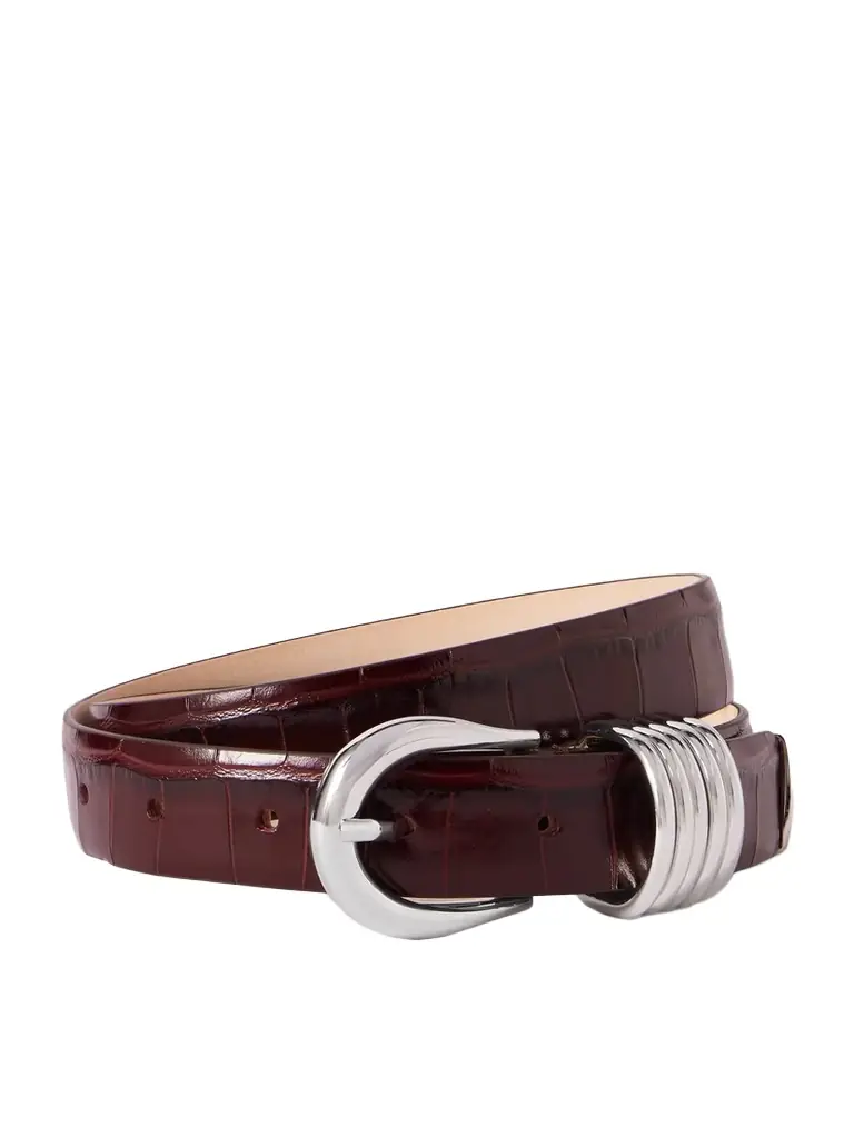 Hollyhock Croc-effect Leather Belt