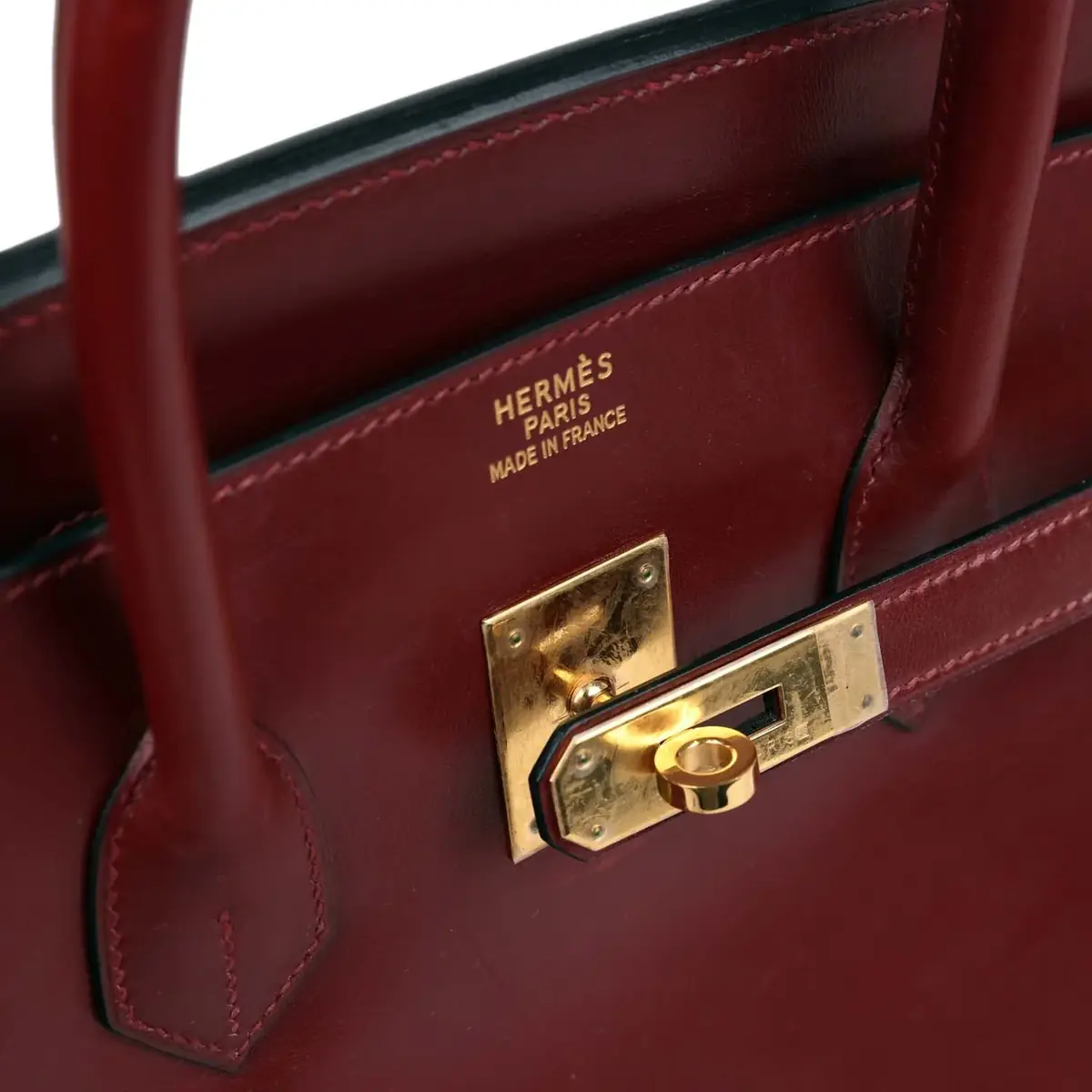 HERMÈS Vintage Hermes Birkin 35 Rouge H Box Calf Gold Hardware | Thumbnail 9
