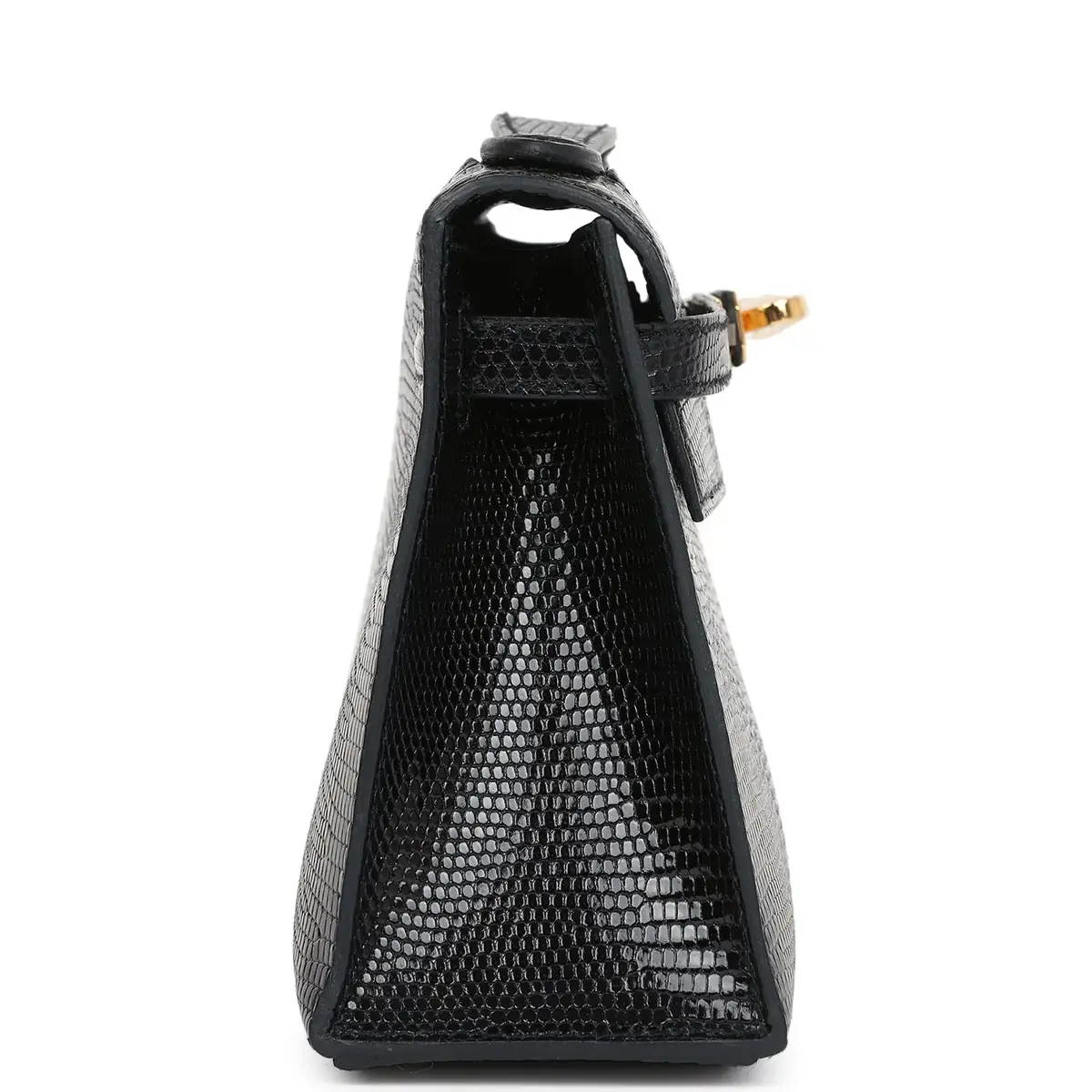 HERMÈS Hermes Kelly Pochette Black Varanus Niloticus Lizard Gold Hardware | Thumbnail 3 HERMÈS Hermes Kelly Pochette Black Varanus Niloticus Lizard Gold Hardware | Thumbnail 3
