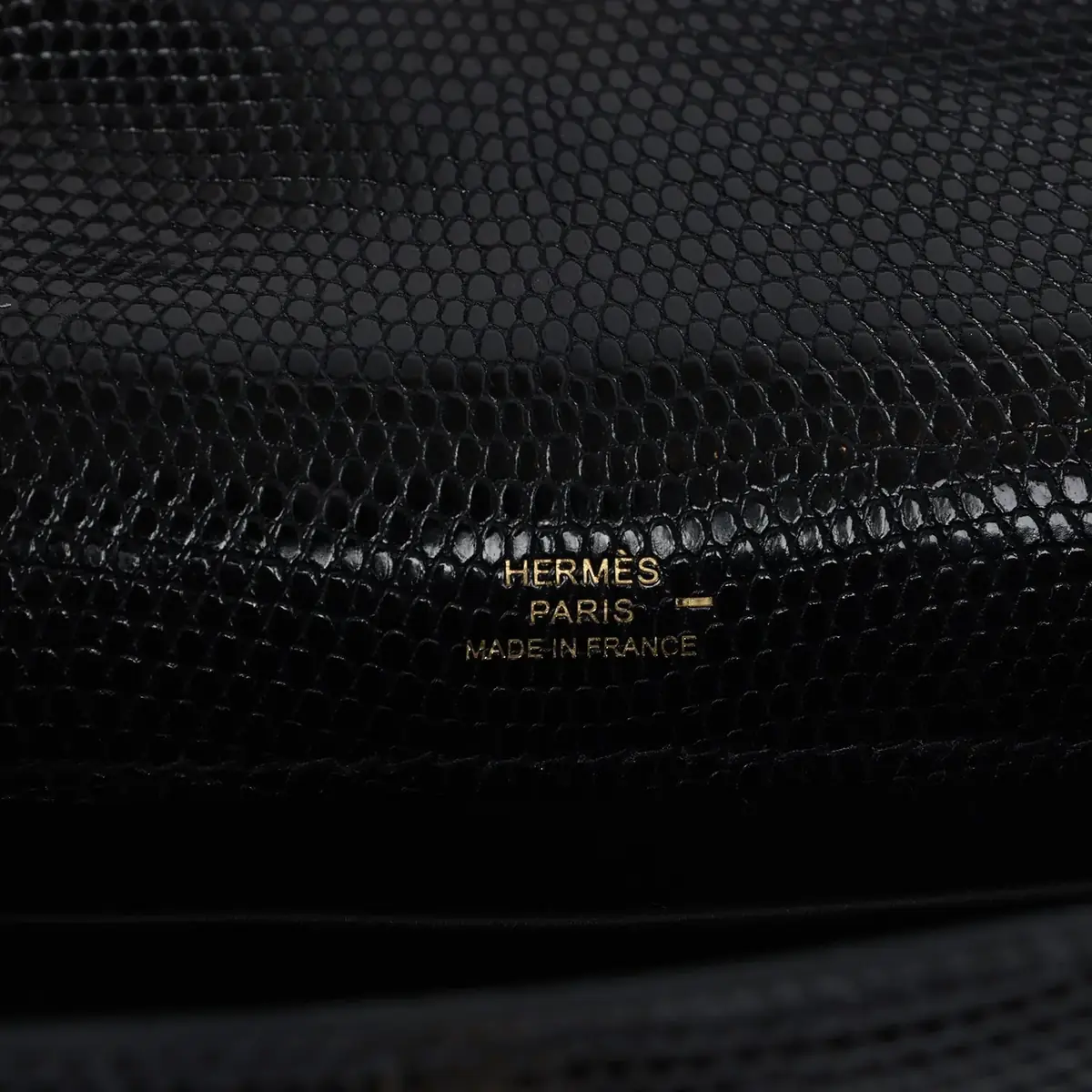 HERMÈS Hermes Kelly Pochette Black Varanus Niloticus Lizard Gold Hardware | Thumbnail 7 HERMÈS Hermes Kelly Pochette Black Varanus Niloticus Lizard Gold Hardware | Thumbnail 7
