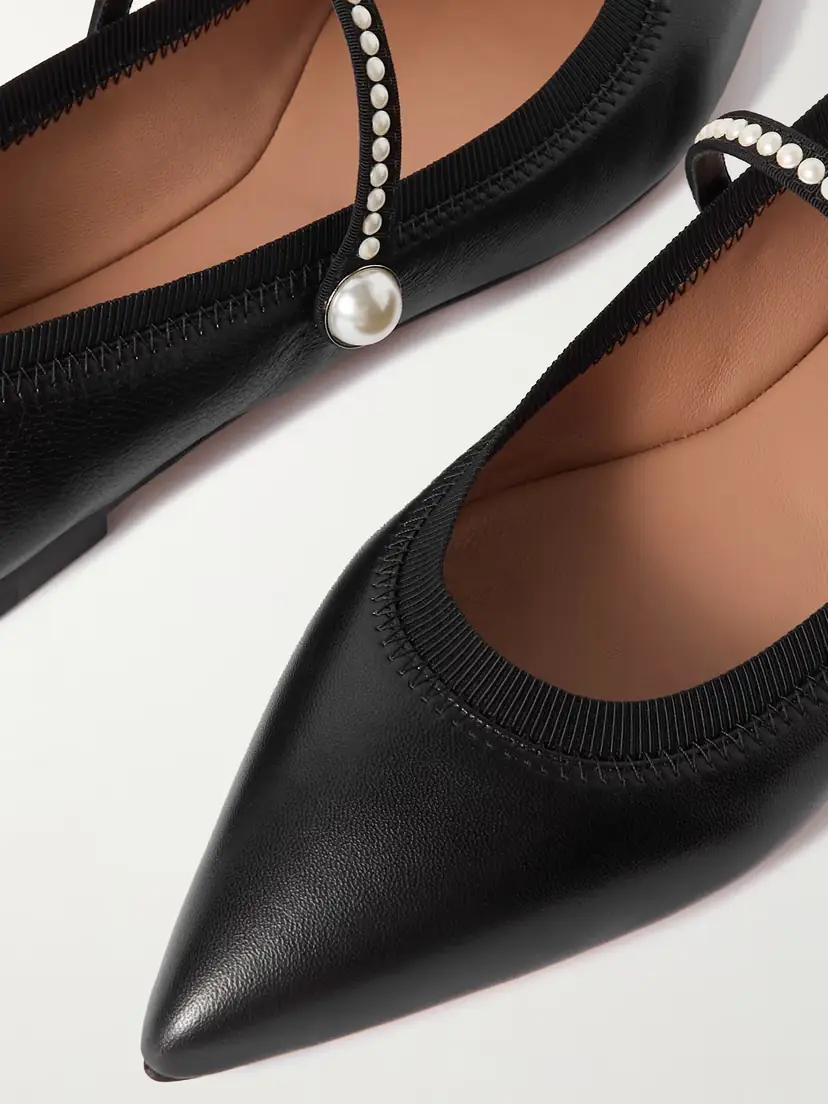 Aquazzura Romy Embellished Leather Flats | Thumbnail 4