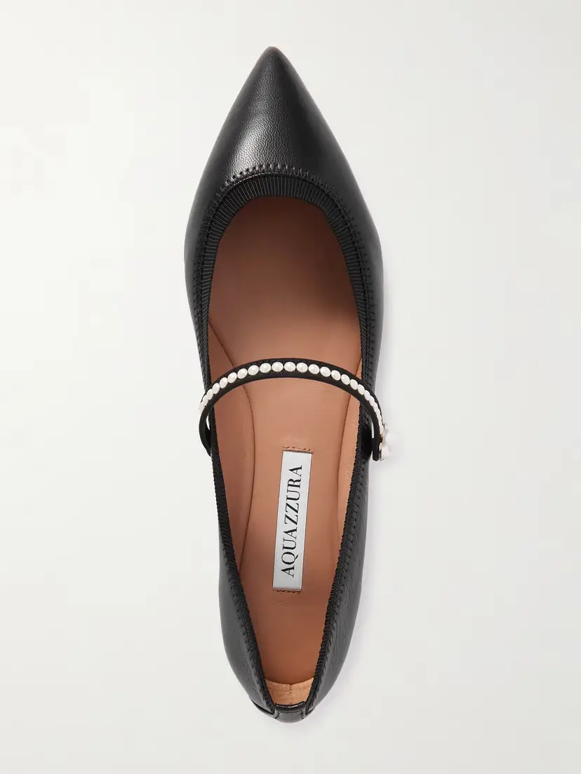 Aquazzura Romy Embellished Leather Flats | Thumbnail 5