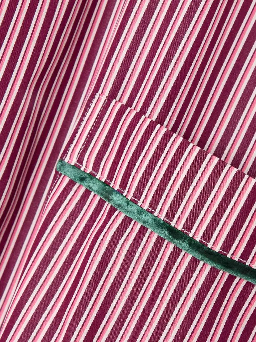 Etro Velvet-trimmed Striped Cotton-poplin Shirt | Thumbnail 5 Etro Velvet-trimmed Striped Cotton-poplin Shirt | Thumbnail 5