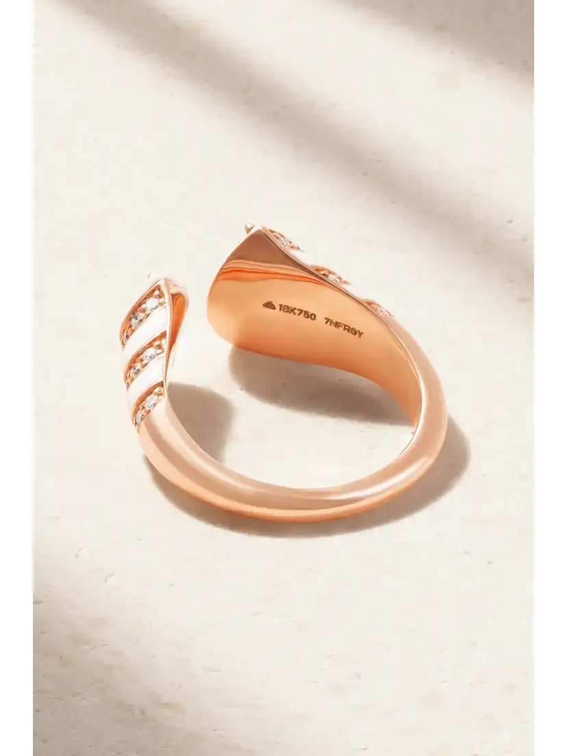 Kamyen 18-karat Rose Gold, Enamel And Diamond Ring | Thumbnail 3 Kamyen 18-karat Rose Gold, Enamel And Diamond Ring | Thumbnail 3