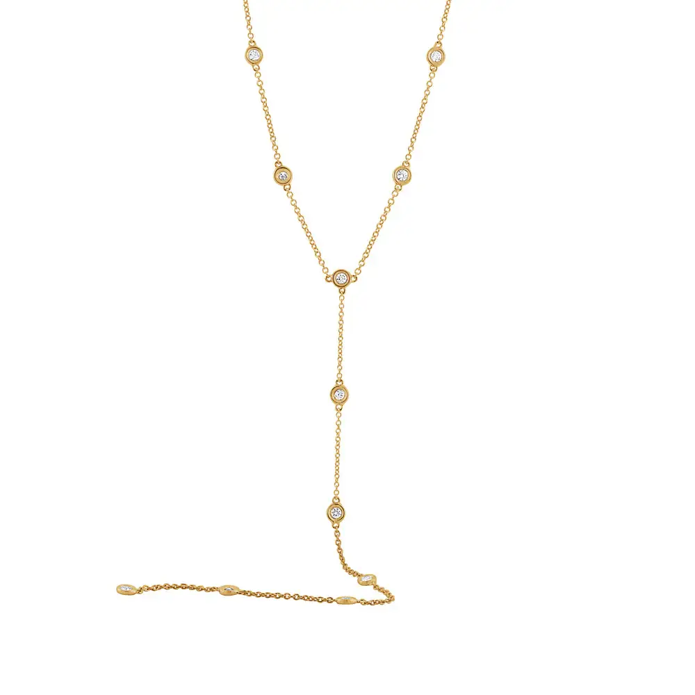 Stephanie Gottlieb Diamond Bezel Station Lariat Necklace | Thumbnail 2 Stephanie Gottlieb Diamond Bezel Station Lariat Necklace | Thumbnail 2