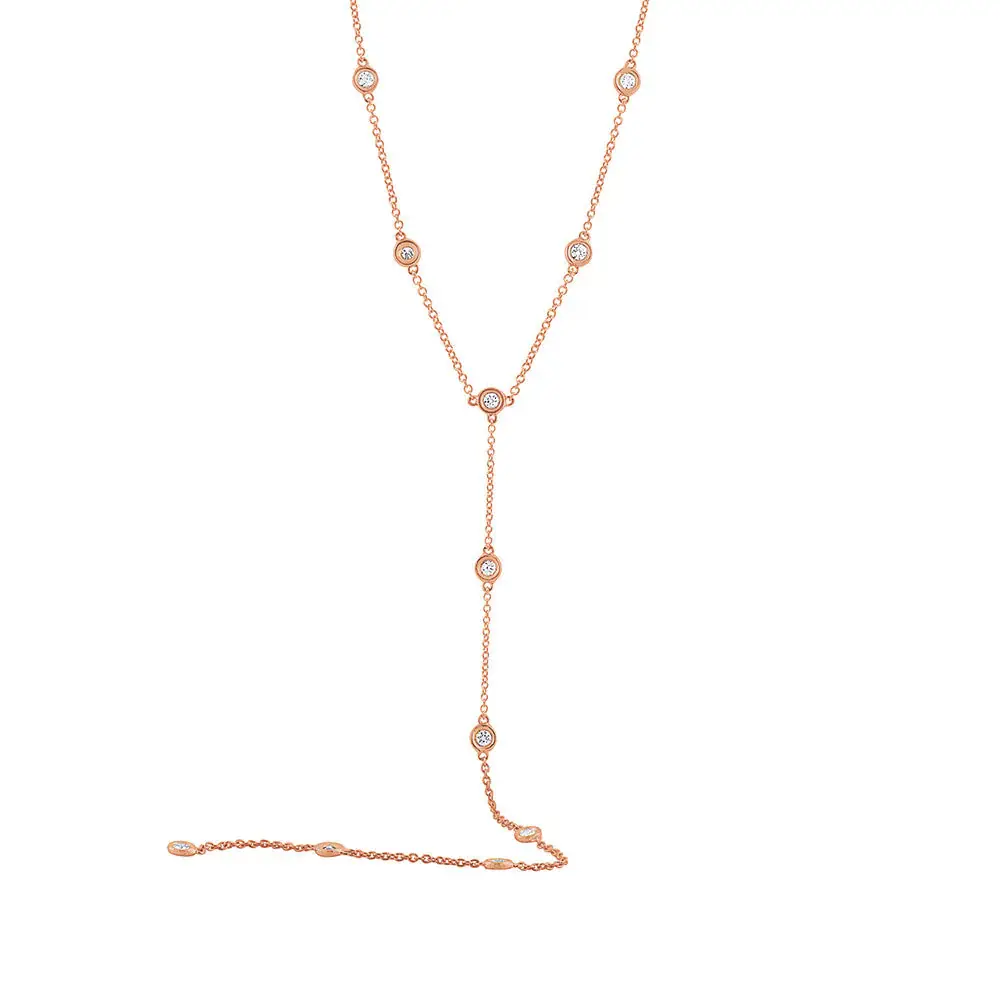 Stephanie Gottlieb Diamond Bezel Station Lariat Necklace | Thumbnail 4 Stephanie Gottlieb Diamond Bezel Station Lariat Necklace | Thumbnail 4
