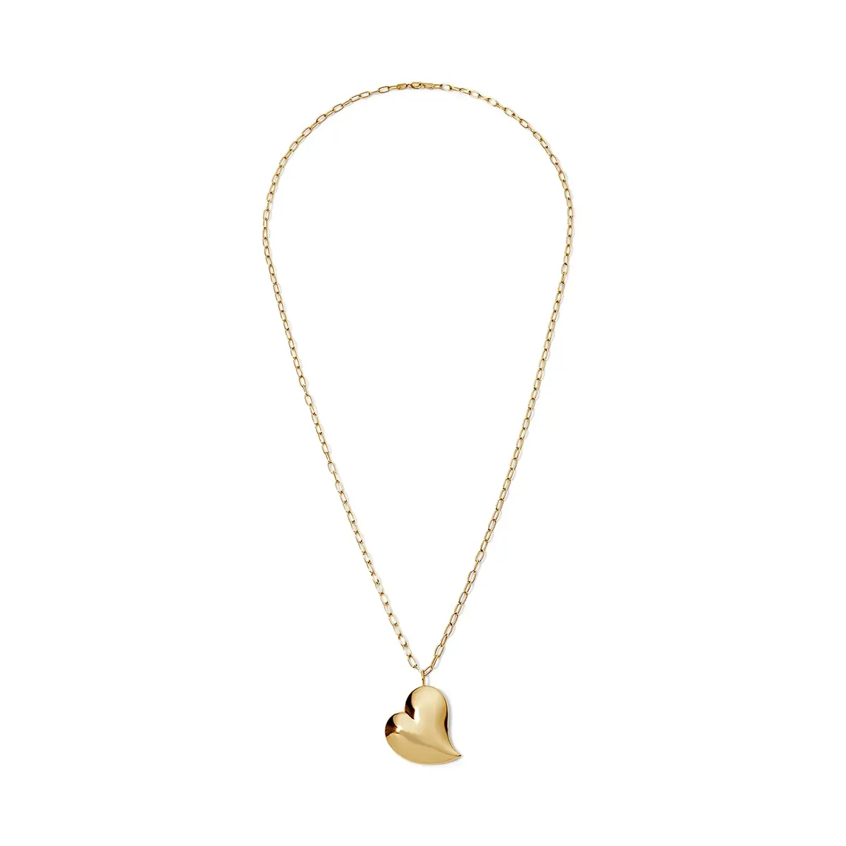 Stephanie Gottlieb Heartfelt Gold Jumbo Puffy Heart with Paperclip Chain Necklace | Thumbnail 4 Stephanie Gottlieb Heartfelt Gold Jumbo Puffy Heart with Paperclip Chain Necklace | Thumbnail 4
