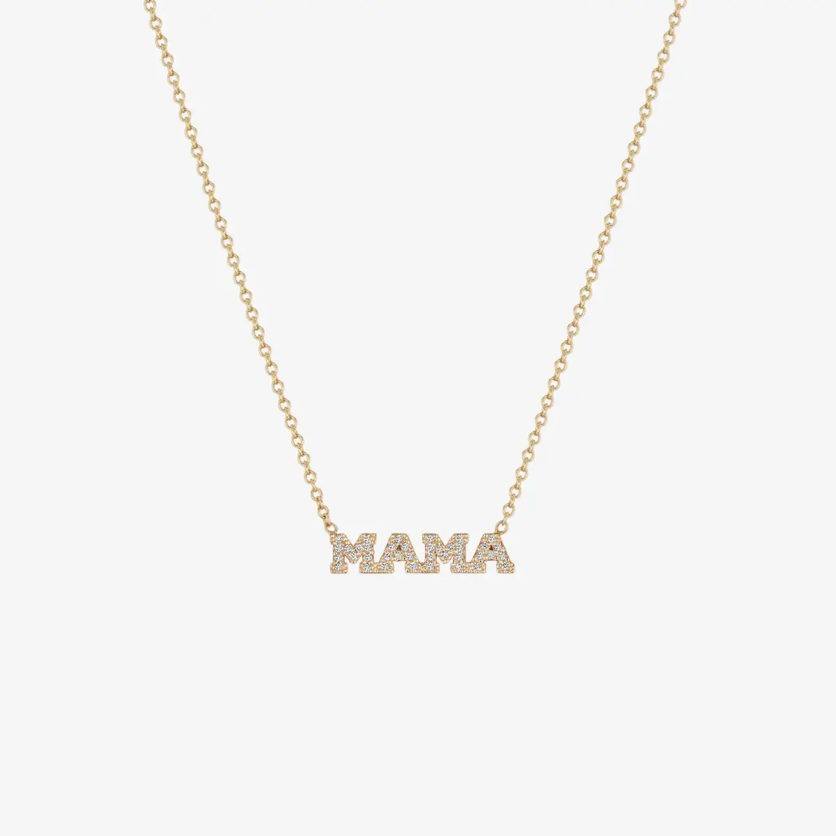 Stephanie Gottlieb Itty Bitty Pave Diamond MAMA Necklace | Thumbnail 2