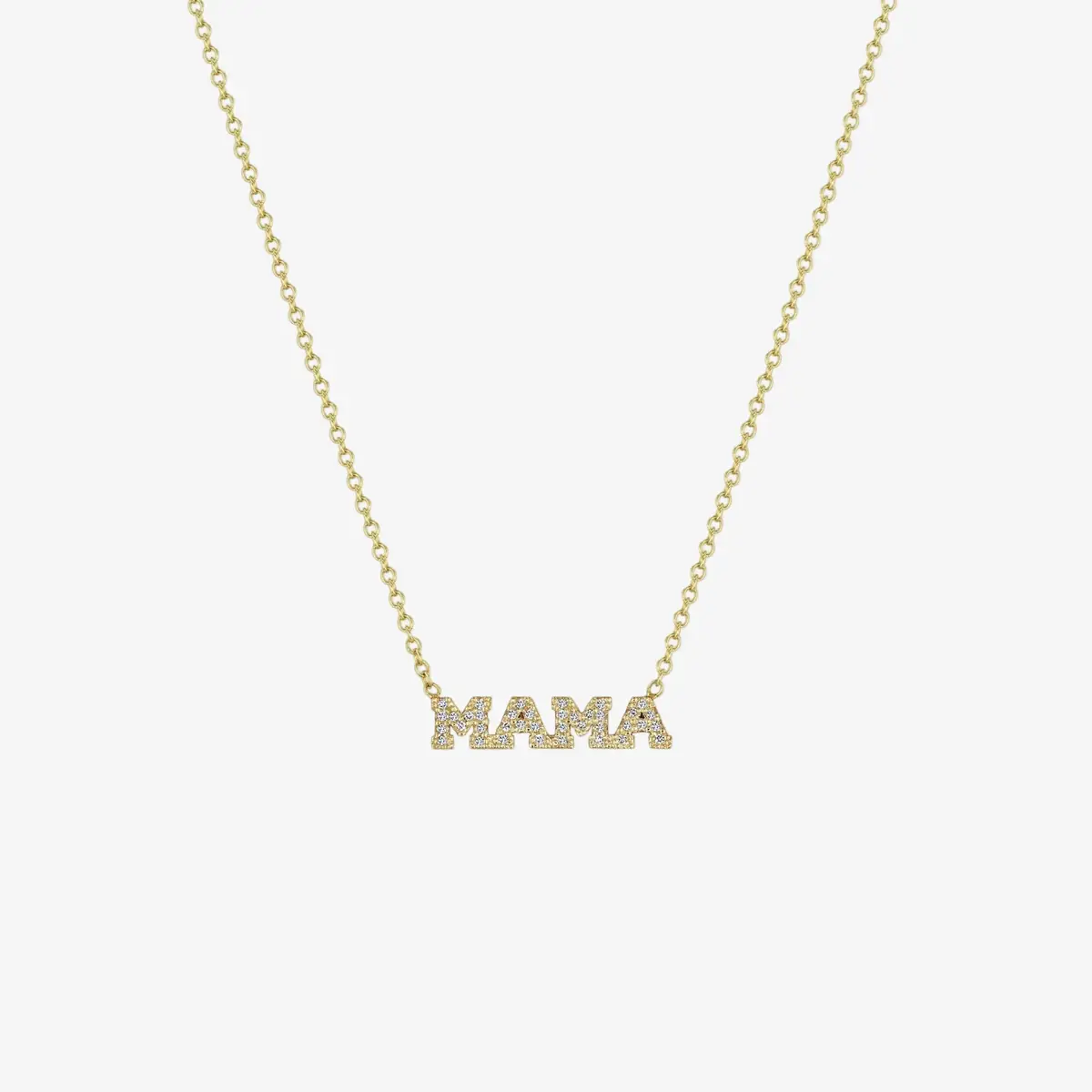Stephanie Gottlieb Itty Bitty Pave Diamond MAMA Necklace | Thumbnail 3