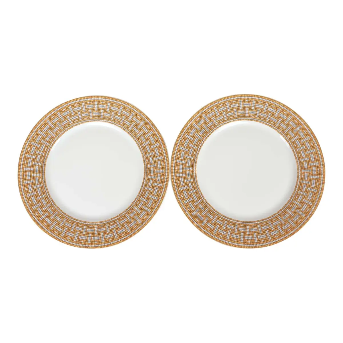 HERMÈS Hermes "Mosaique Au 24" Gold Dinner Plate Set