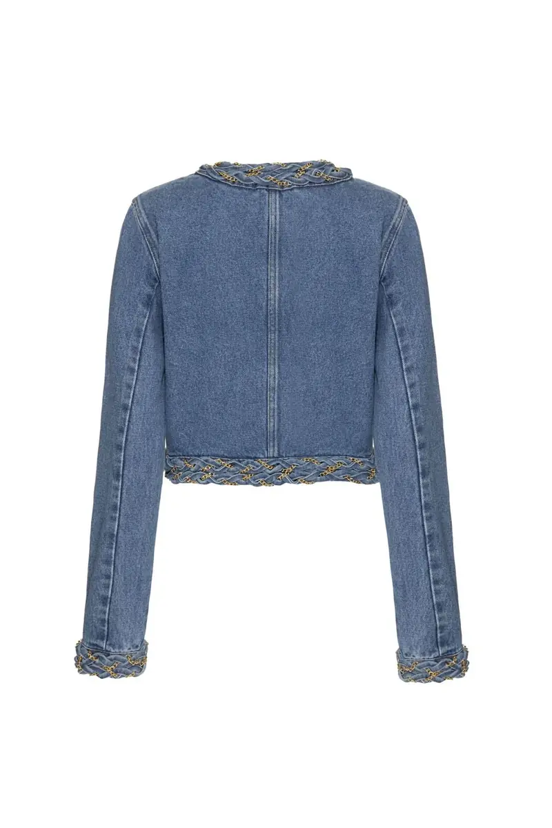 PatBo PREORDER: Braided Denim Cropped Jacket | Thumbnail 5