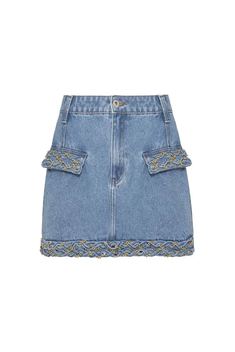 PatBo PREORDER: Braided Denim Mini Skirt | Thumbnail 4 PatBo PREORDER: Braided Denim Mini Skirt | Thumbnail 4