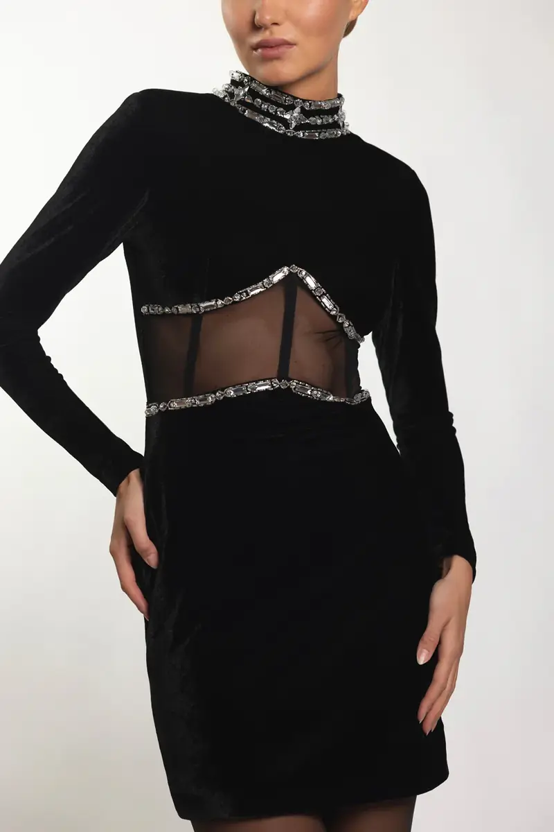PatBo PREORDER: HAND BEADED VELVET BUSTIER MINI DRESS | Thumbnail 6 PatBo PREORDER: HAND BEADED VELVET BUSTIER MINI DRESS | Thumbnail 6