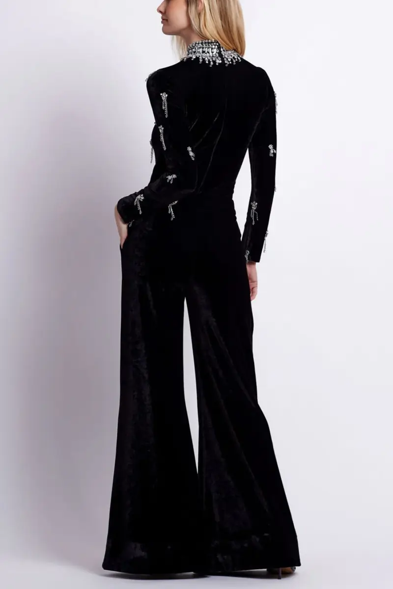 PatBo PREORDER: VELVET WIDE LEG PANT | Thumbnail 3