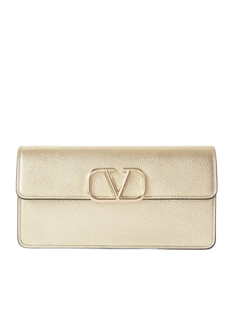 Valentino Garavani Vlogo Metallic Textured-leather Wallet | Image 1 Valentino Garavani Vlogo Metallic Textured-leather Wallet | Image 1