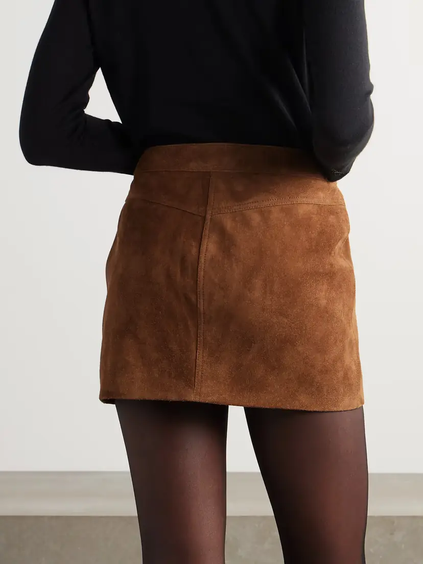 Tom Ford Zip-embellished Suede Mini Skirt | Thumbnail 4