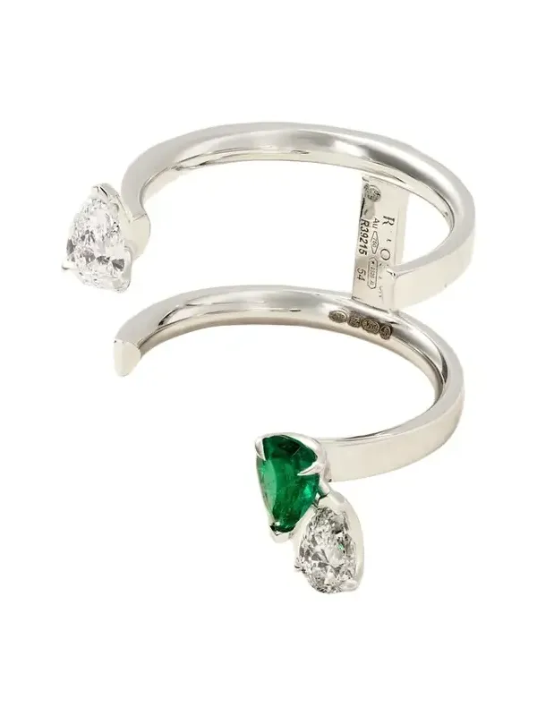 Serti Sur Vide 18-karat White Gold, Diamond And Emerald Ring - Green Serti Sur Vide 18-karat White Gold, Diamond And Emerald Ring - Green