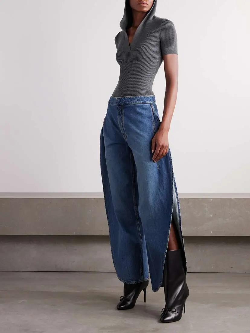 Alaïa Ribbed Hooded Wool-blend Polo Top | Thumbnail 2