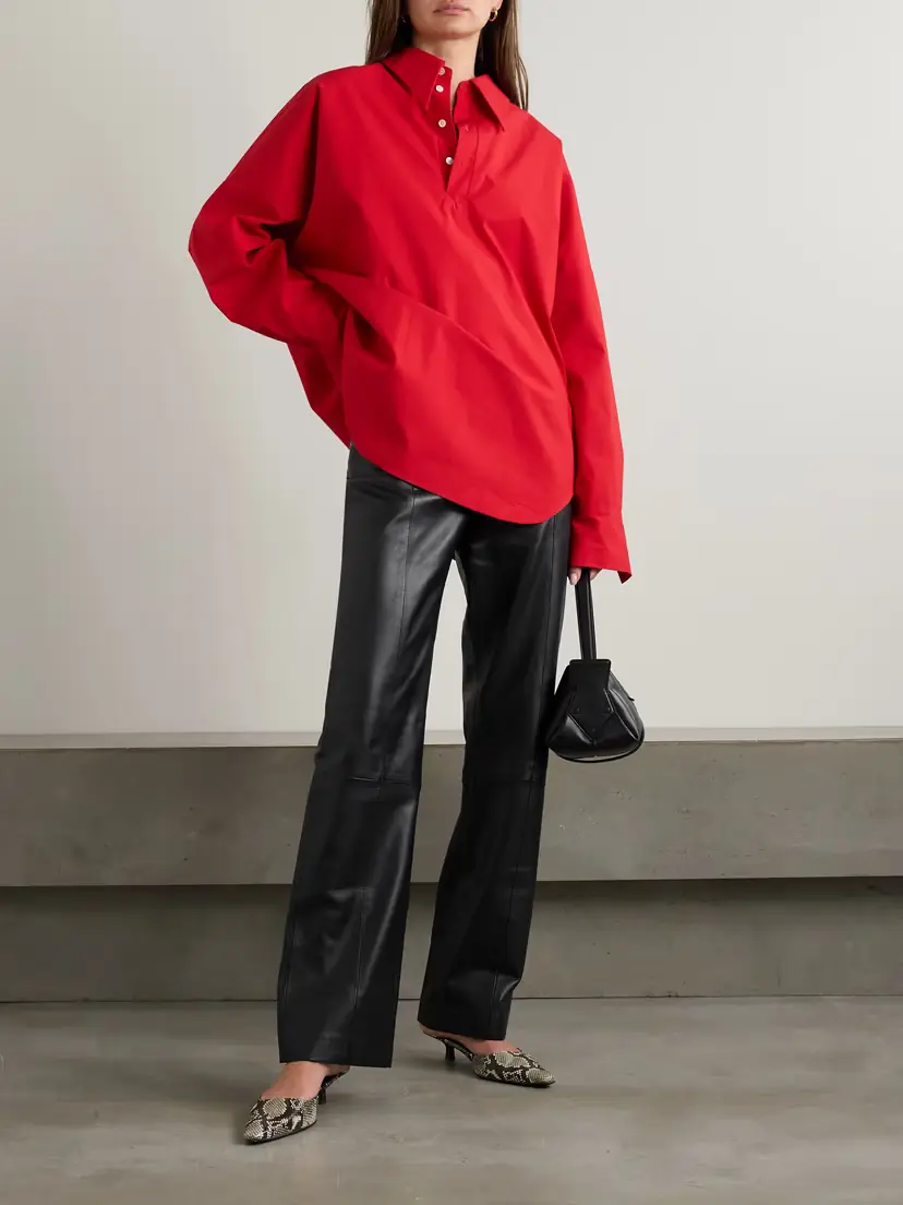 St. Agni Paneled Textured-leather Straight-leg Pants | Thumbnail 2