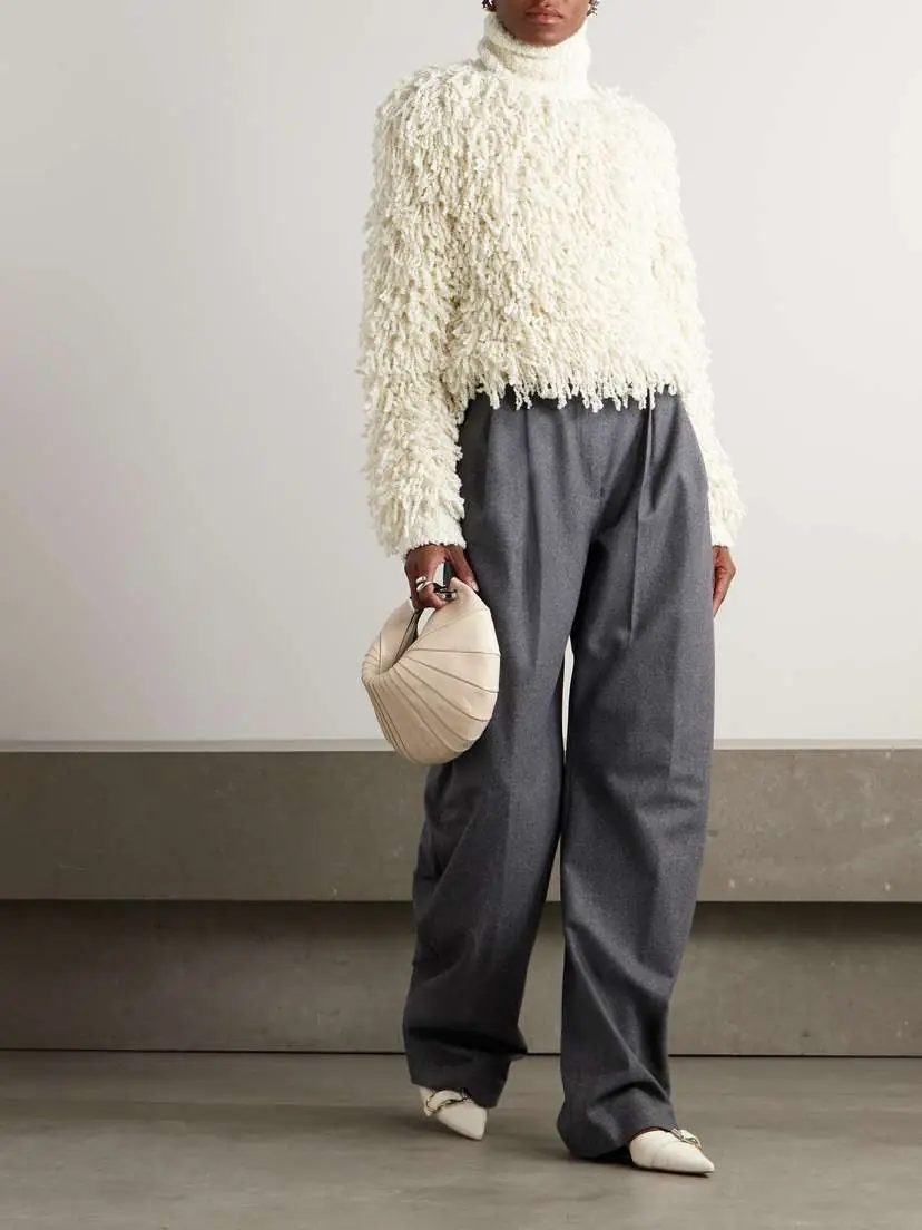 Isabel Marant Moka Fringed Wool-blend Bouclé Tutleneck Sweater | Thumbnail 2 Isabel Marant Moka Fringed Wool-blend Bouclé Tutleneck Sweater | Thumbnail 2