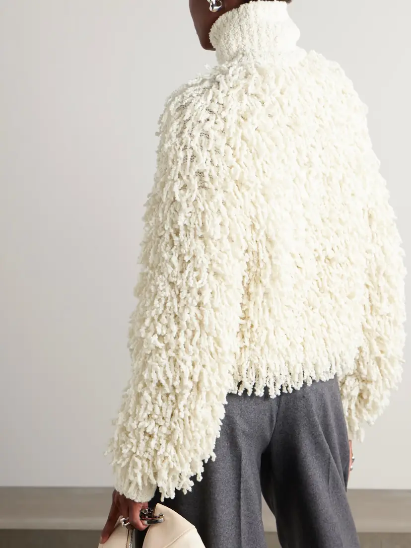 Isabel Marant Moka Fringed Wool-blend Bouclé Tutleneck Sweater | Thumbnail 3 Isabel Marant Moka Fringed Wool-blend Bouclé Tutleneck Sweater | Thumbnail 3