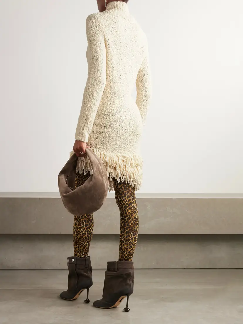 Isabel Marant Fringed Wool-blend Bouclé Turtleneck Midi Dress | Thumbnail 3 Isabel Marant Fringed Wool-blend Bouclé Turtleneck Midi Dress | Thumbnail 3