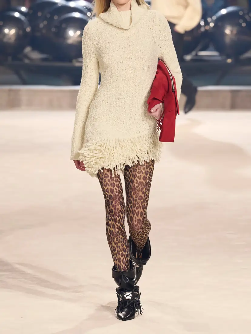 Isabel Marant Fringed Wool-blend Bouclé Turtleneck Midi Dress | Thumbnail 4 Isabel Marant Fringed Wool-blend Bouclé Turtleneck Midi Dress | Thumbnail 4