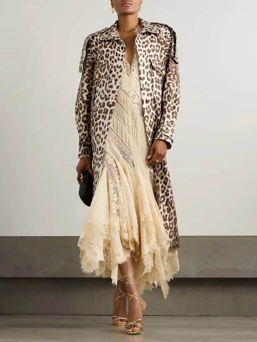 Zimmermann Illustration Leopard-print Wool And Silk-blend Twill Coat | Thumbnail 2 Zimmermann Illustration Leopard-print Wool And Silk-blend Twill Coat | Thumbnail 2