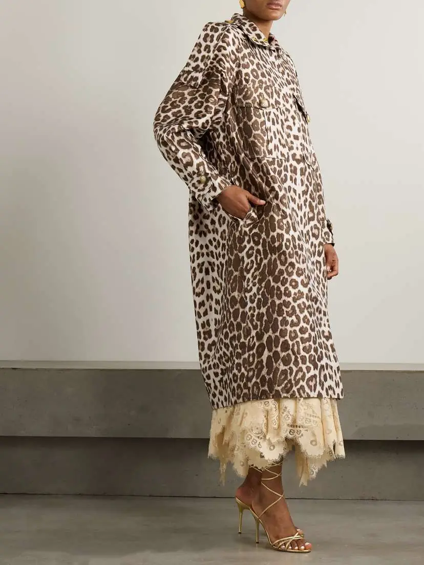 Zimmermann Illustration Leopard-print Wool And Silk-blend Twill Coat | Thumbnail 3 Zimmermann Illustration Leopard-print Wool And Silk-blend Twill Coat | Thumbnail 3