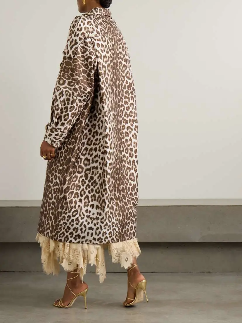 Zimmermann Illustration Leopard-print Wool And Silk-blend Twill Coat | Thumbnail 4 Zimmermann Illustration Leopard-print Wool And Silk-blend Twill Coat | Thumbnail 4