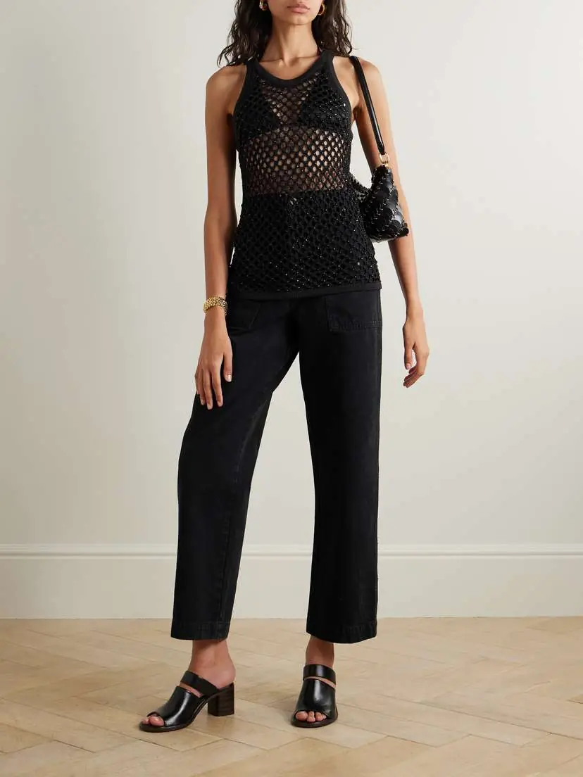 Diotima Trinity Marina Beaded Crocheted Cotton-blend Tank | Thumbnail 2 Diotima Trinity Marina Beaded Crocheted Cotton-blend Tank | Thumbnail 2